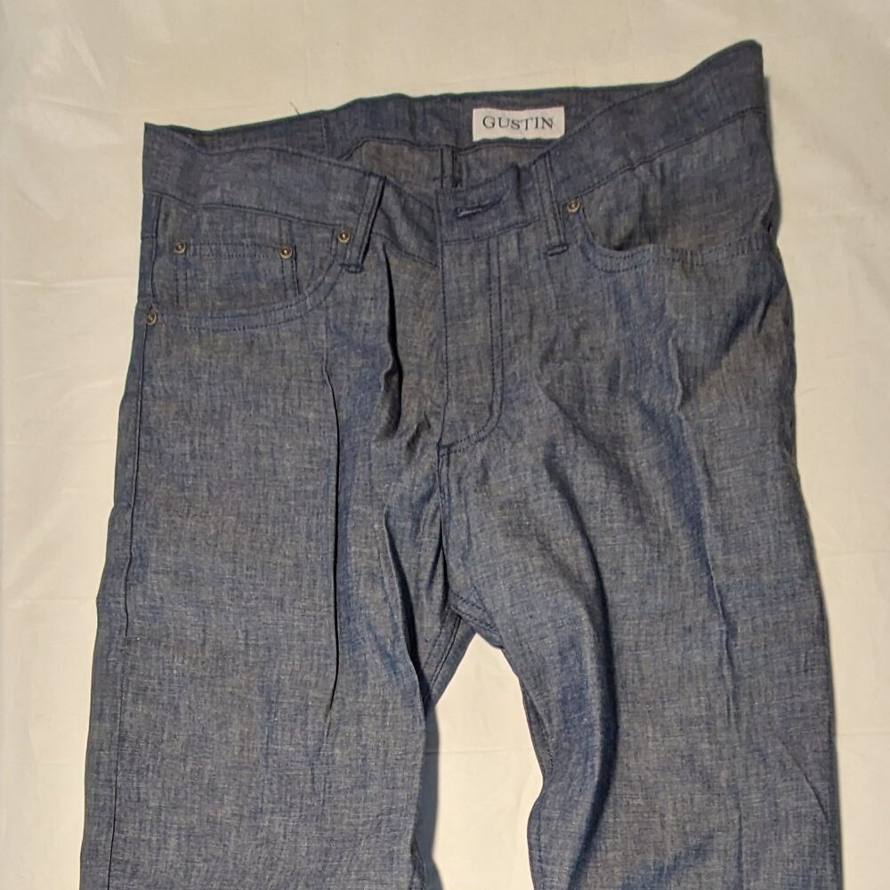 Gustin Memphis Cotton Selvedge Blue Denim Jeans #519 Sz 35